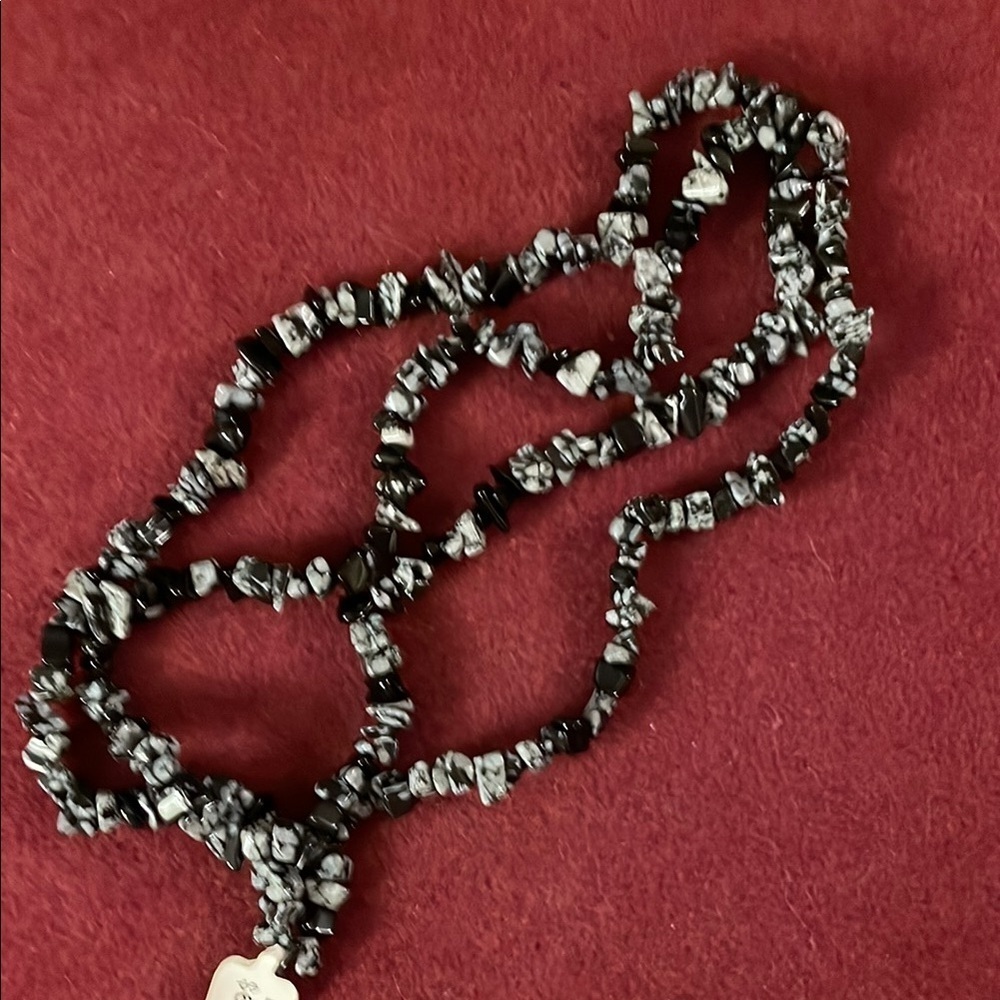 Snowflake Obsidian Beads